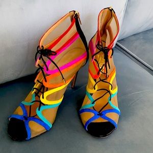 FABULOUS FERRAGAMO RAINBOW HIGH HEELS